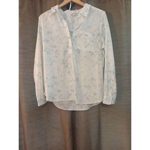 Nwt Womens Good Threads Tie Die blue/white lightweight v-neck blouse Medium